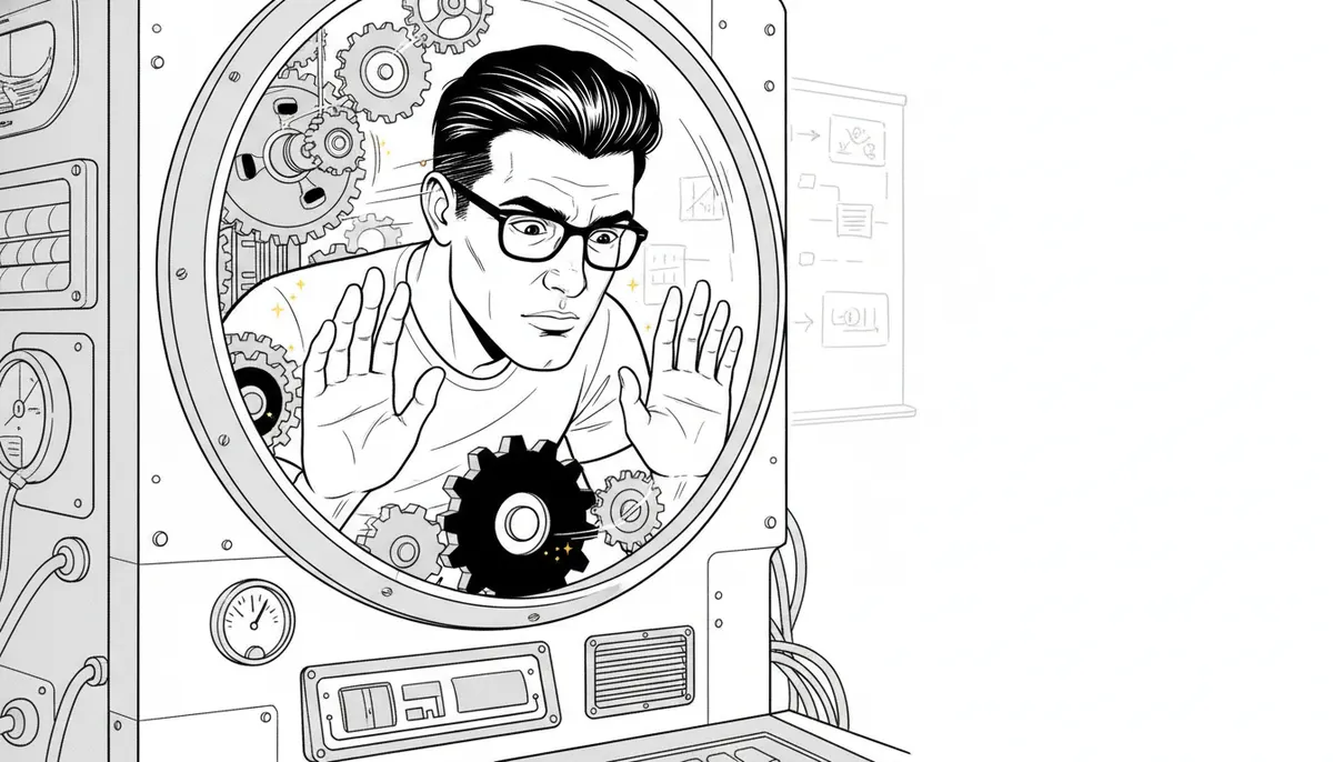 An illustrated observability window that reveals activity inside a system
